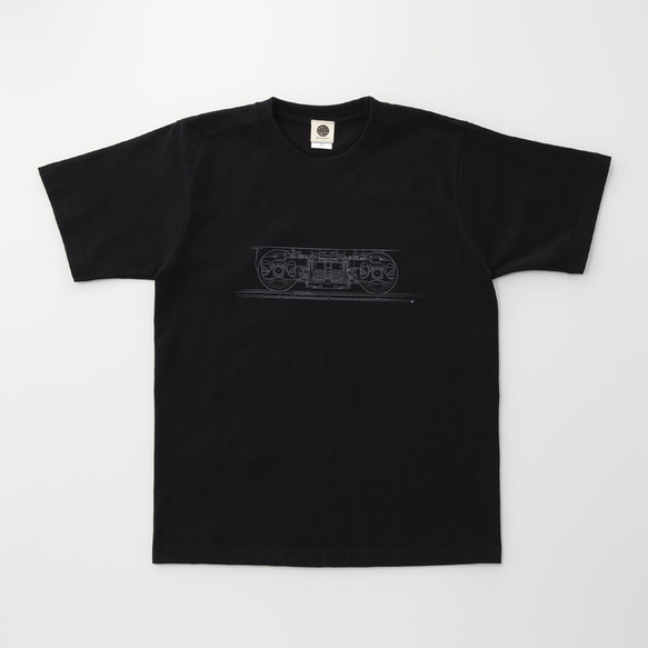 鉄道Tシャツ｜台車 （ Black × Dark Gray ） 鉄道グッズ ギフト プレゼント 1枚目の画像
