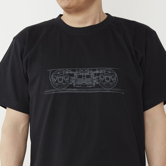 鉄道Tシャツ｜台車 （ Black × Dark Gray ） 鉄道グッズ ギフト プレゼント 12枚目の画像