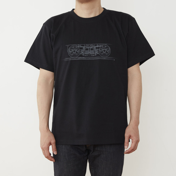 鉄道Tシャツ｜台車 （ Black × Dark Gray ） 鉄道グッズ ギフト プレゼント 11枚目の画像