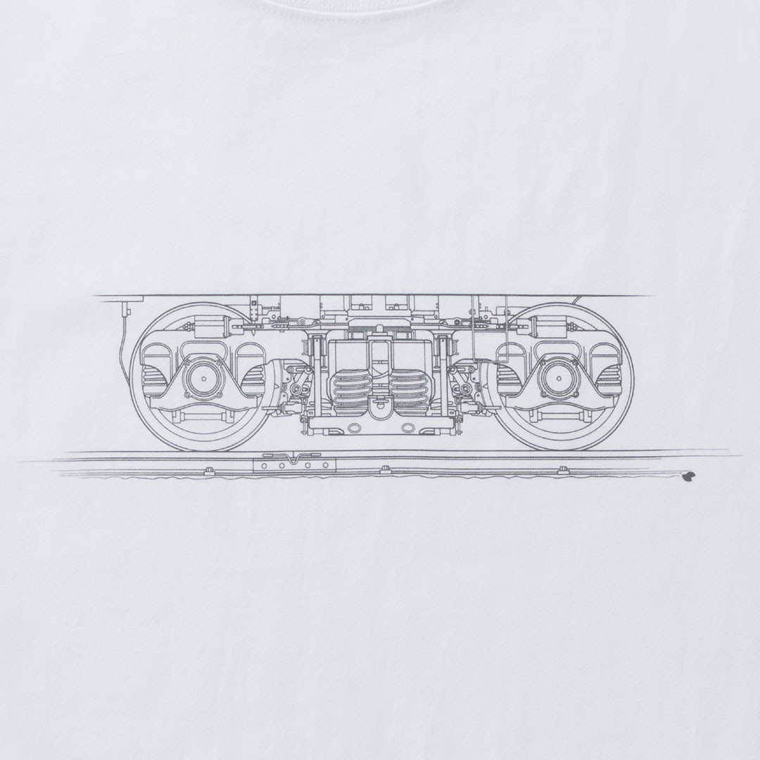 鉄道Tシャツ｜台車 （ White × Dark Gray ） 鉄道グッズ ギフト プレゼント