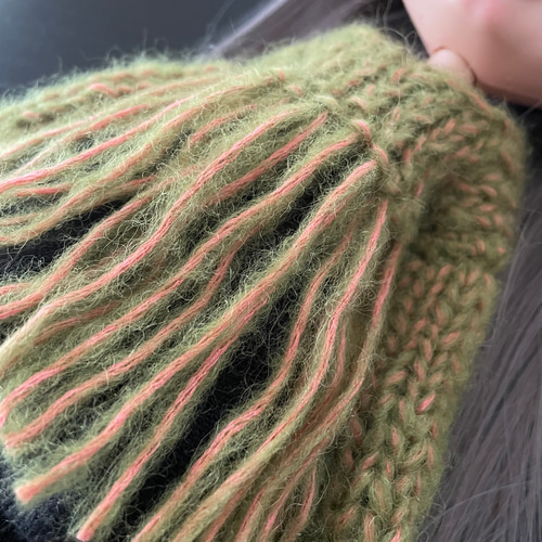 送料無料】手編み フリンジニット ネオブライス〈グリーン〉 その他