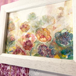 花畑猫　油彩画 原画　ミニ絵画　オリジナル　猫　花 花とネコ 紫陽花」 複製画 額付き 絵画 てんまだて しほ 通販