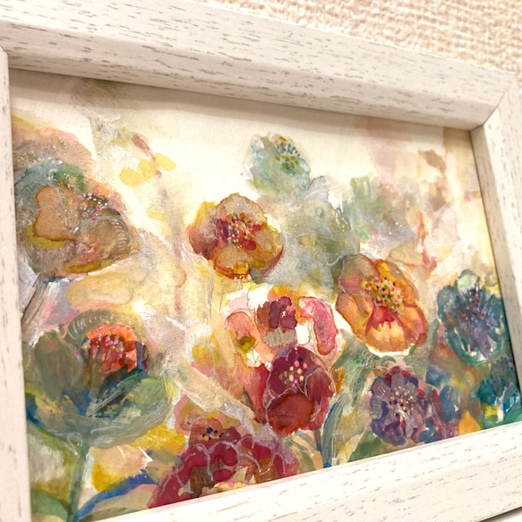 ポピー　花　花の絵　ハンドメイド　水彩　アクリル　カラフル　幸せな予感 4枚目の画像