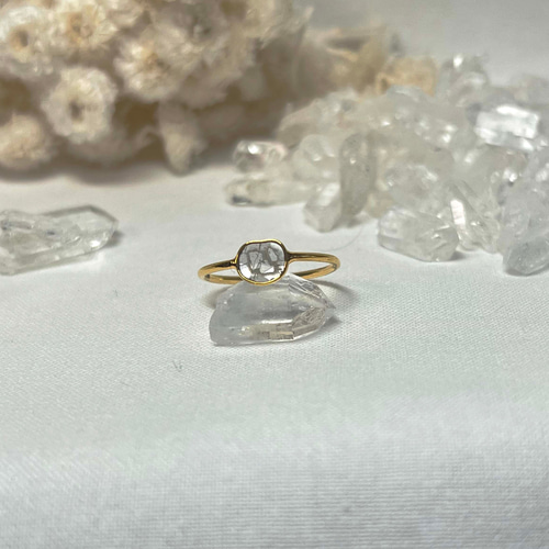 スライスダイヤK10リング 14号サイズ 約0.35cts ベゼル