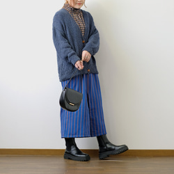 ちょっぴりオンナ度UP♡ストライプ柄ペンシルスカート（22w-10）ロイヤルブルー 6枚目の画像