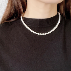 《再販》貝パール　ガラスのリングネックレス/necklace-007(フォーマル・デイリー・プレゼント) 3枚目の画像