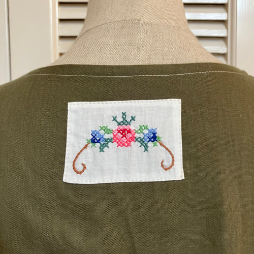 アンティーク調 かわいいダブルガーゼギャザーブラウス 刺繍