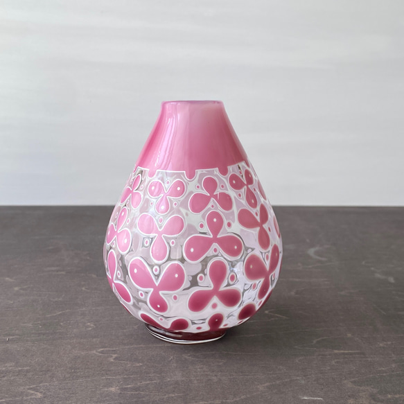 pattern vase  桃色花 3枚目の画像