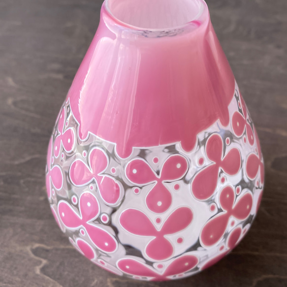 pattern vase  桃色花 4枚目の画像