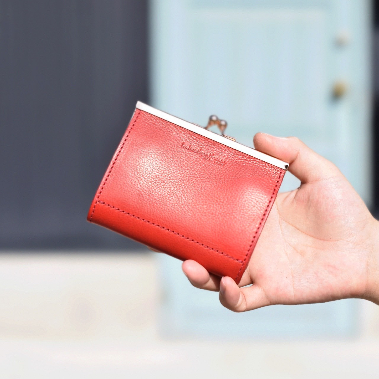 ★新品未使用　kissoraがま口長財布【ウォッシャブルナッパ〜RED】 kissora 長財布 本革 キソラ KITL-100 ウォッシャブルナッパ