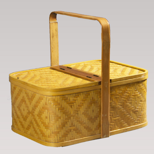 新入荷☆美品竹工芸 提籃籠 收納盒 茶道具籠 茶具 竹細工 新入荷☆美品