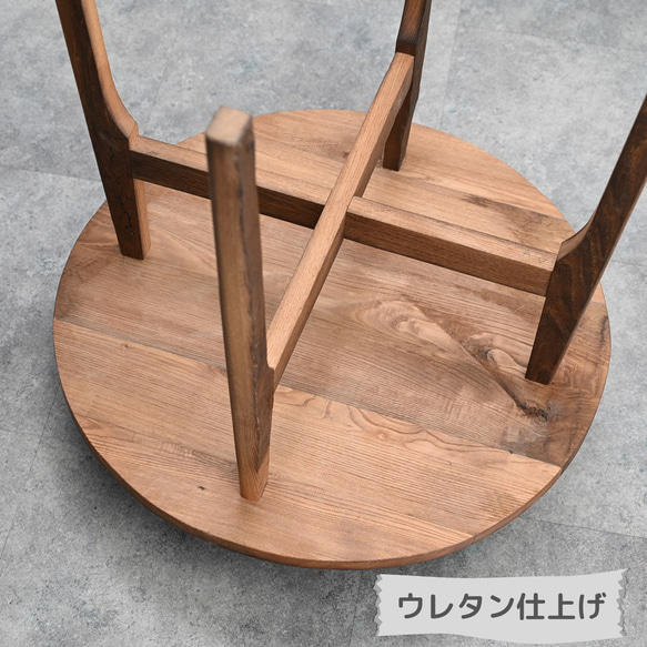 古材で作った丸テーブル　木材_天板：栗材（くり） ／脚部：栗材（くり） 6枚目の画像