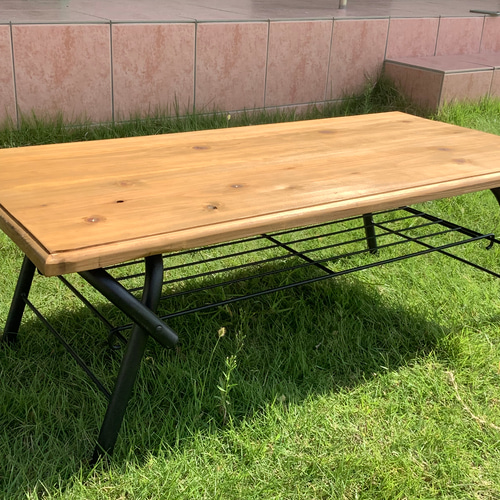 折りたたみローテーブル 無垢材 アイアン キャンプ アウトドア 折りたたみローテーブル 無垢材 アイアン キャンプ アウトドア