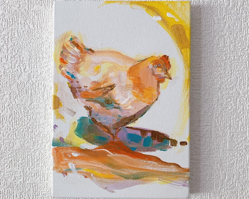 【原画】『ンホニの鶏』（ニワトリ、パステル画） 原画】ニワトリの絵 絵画 Hang 通販 18277592｜Creema(クリーマ)