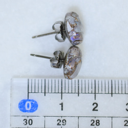 （獨一無二）銅蛋白石耳釘（8 x 10 毫米，鈦柱） 第5張的照片
