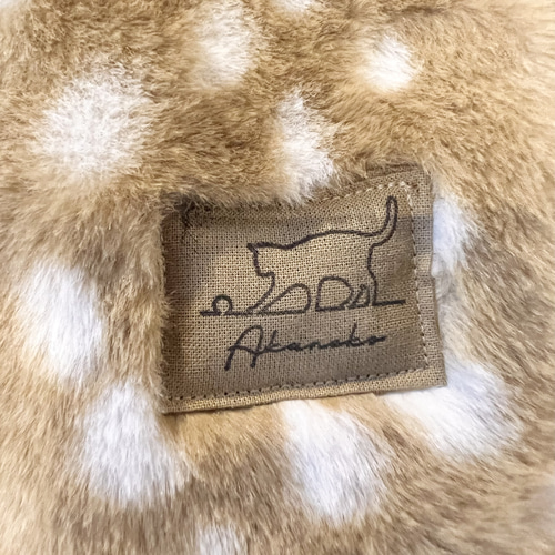 バンビ柄 ボアマフラー 鹿 ストール ハンドメイド akaneko ボア