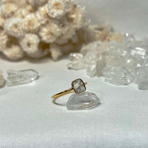 スライスダイヤK10リング 15号サイズ 約0.2～0.35cts ベゼル