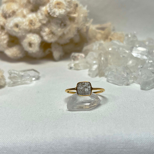 スライスダイヤK10リング 15号サイズ 約0.2～0.35cts ベゼル