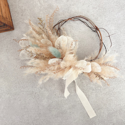 ルナリアとパンパスグラスのリース ナチュラルリース ドライフラワー