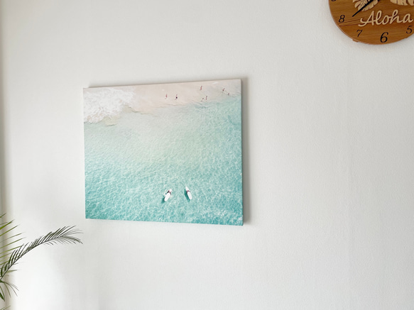 リゾートビーチフォトキャンバス インテリアアートパネル サーフィンの写真 大きめサイズ 海の景色 壁掛けポスター ハワイ 4枚目の画像