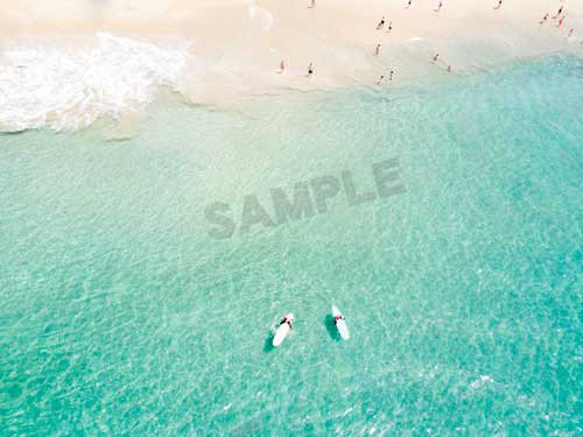 リゾートビーチフォトキャンバス インテリアアートパネル サーフィンの写真 大きめサイズ 海の景色 壁掛けポスター ハワイ 6枚目の画像