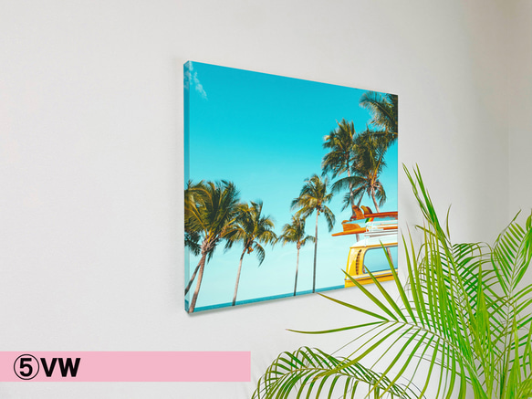 リゾートビーチフォトキャンバス インテリアアートパネル サーフィンの写真 大きめサイズ 海の景色 壁掛けポスター ハワイ 12枚目の画像