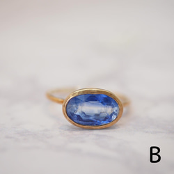 神秘◇寶藍色藍晶石戒指◇黃金 第3張的照片