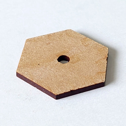 チャルカ 糸ボタン土台　糸ボタンベース　5個セット（六角形） 無塗装（MDF） ハンドメイド材料 【HMO00006】 3枚目の画像