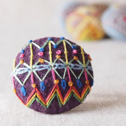 刺繍ブローチ 菜の花 ヘアゴム可 くるみボタン 送料無料 ブローチ 塩