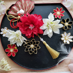 つまみ細工 帯留め 帯飾り 七五三 成人式 金 花魁 振り袖 着物 帯