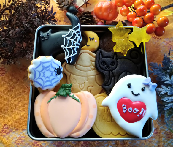着色料不使用 ハロウィンアイシングクッキー(予約販売) Creema限定『ハロウィン2025』『ハロウィンのクッキー缶』※期間