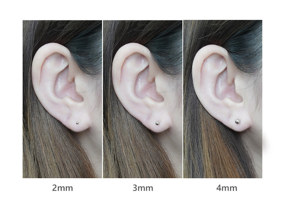 プラチナ ピアス ボール 3mm Pt900 Pt 丸玉 スタッドピアス ペア シンプル 【p3207】 5枚目の画像