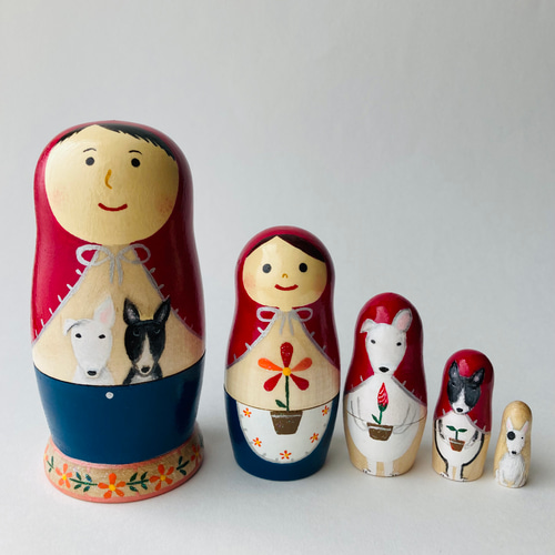 こ様ご予約品】ご家族マトリョーシカ 木製インテリア雑貨 その他置物
