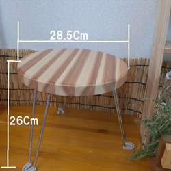 ミニテーブル　丸テーブル　折り畳みテーブル　杉無垢材集成　天然木 2枚目の画像