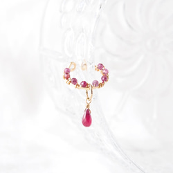 Circle Dangle Cuff（Ruby）-片耳- 3枚目の画像