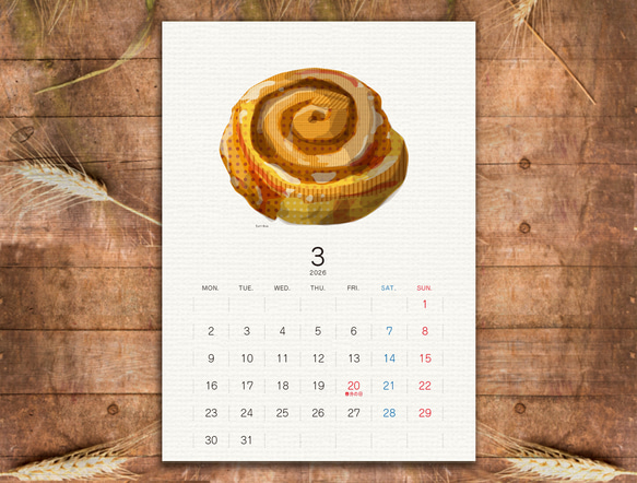 パンカレンダー2026【A5サイズ】 3枚目の画像