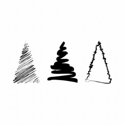 A4ポスター 【クリスマスツリー・モノトーン3本（縦）】インテリア/ヨーロッパ/サンタクロース 2枚目の画像