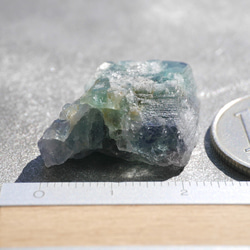 天然石約7.4g最大幅約28mmダイアナマリア鉱山産フローライト結晶原石グリーン強蛍光[dmfl-220926-03] 9枚目の画像