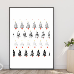 【送料無料】A3・A4ポスター クリスマスツリー【モミの木がいっぱい】インテリア/サンタ ジャパンディ モデルルーム 1枚目の画像