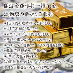 開波金.運博打一攫千金波動塩：開.運 金.運 恋愛.運 縁起物 宝くじ高額当選 占.い 2枚目の画像