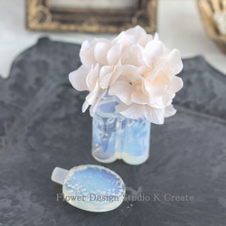 淡いベージュの紫陽花のUピン（S:3本）　ウェディング　ブライダル　花嫁ヘア　成人式　結婚式　髪飾り　和装　前撮り　白 5枚目の画像