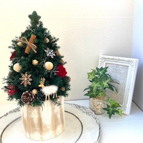 超早割クリスマス2025 プリザーブドドライフラワークリスマスツリー