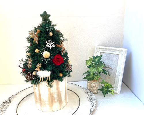 セール！ドライフラワー＊クリスマスツリー 超早割クリスマス2025 プリザーブドドライフラワークリスマスツリー