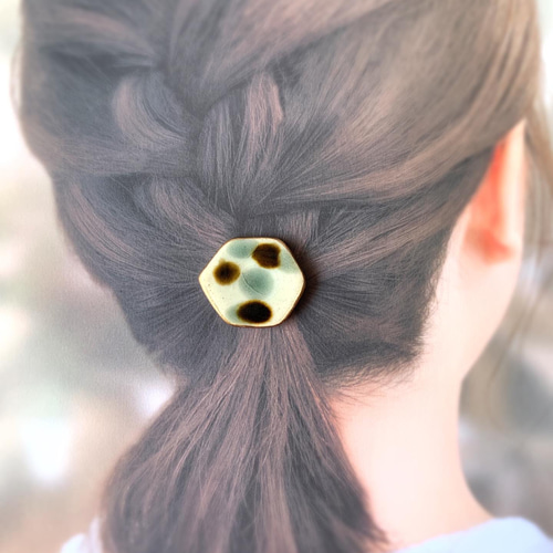 レジンヘアゴム、ローズクォーツと朝顔猫ちゃん・再販不可 ヘアゴム