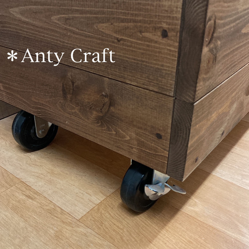 サイズオーダー可】【引取可能】無垢材 キャスター付収納ボックス 収納