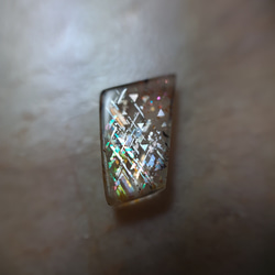 一点もの k18 Rainbow Lattice Sunstone リング No.5/ 受注制作 5枚目の画像