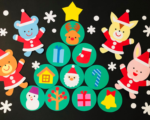 壁面飾り 冬 クリスマスプレゼント 生地 Saki's factory☆ 通販