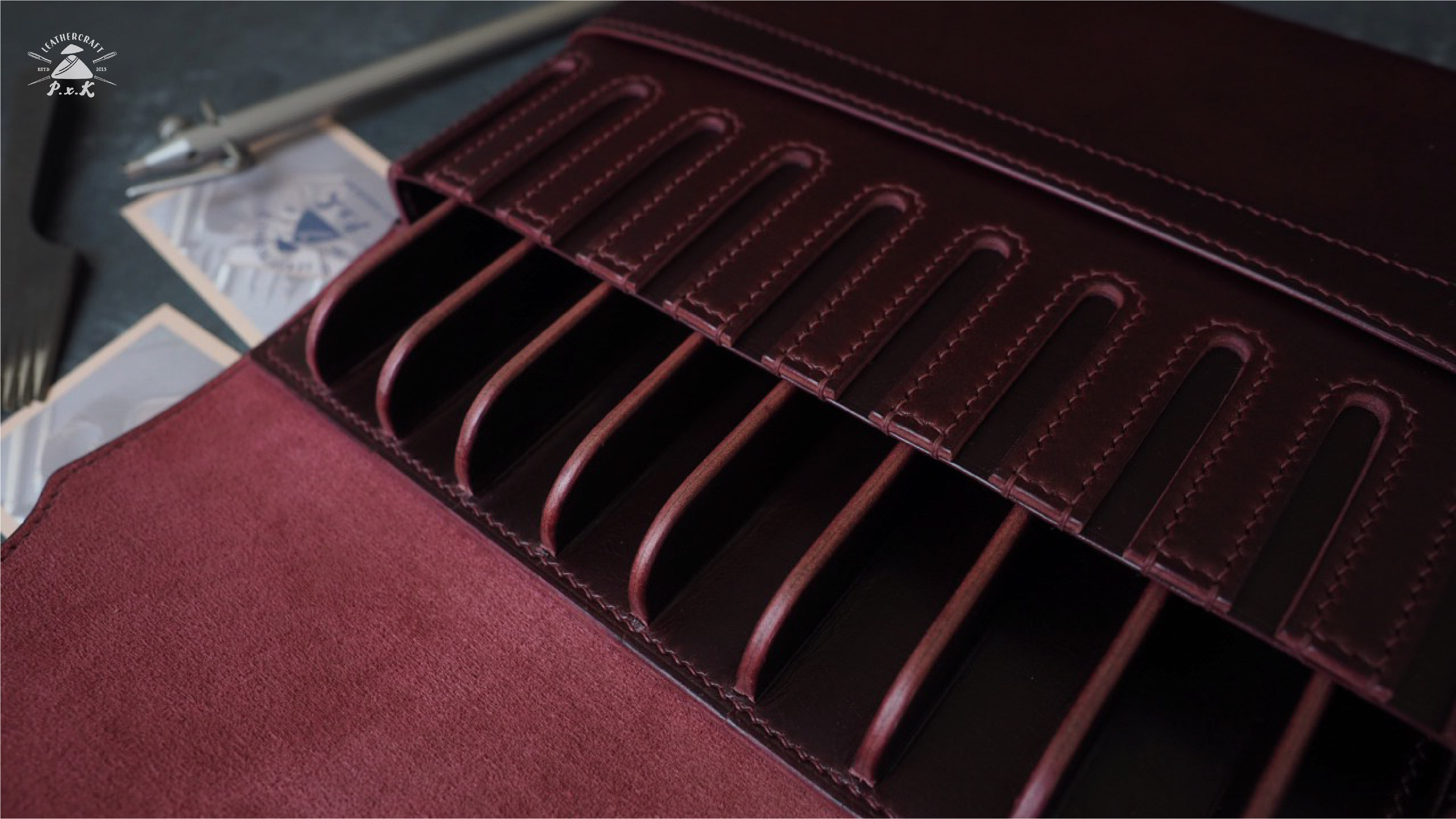 10本挿し万年筆ケース 名入れ可 カラーが選べる カスタムエングレーブドギフト