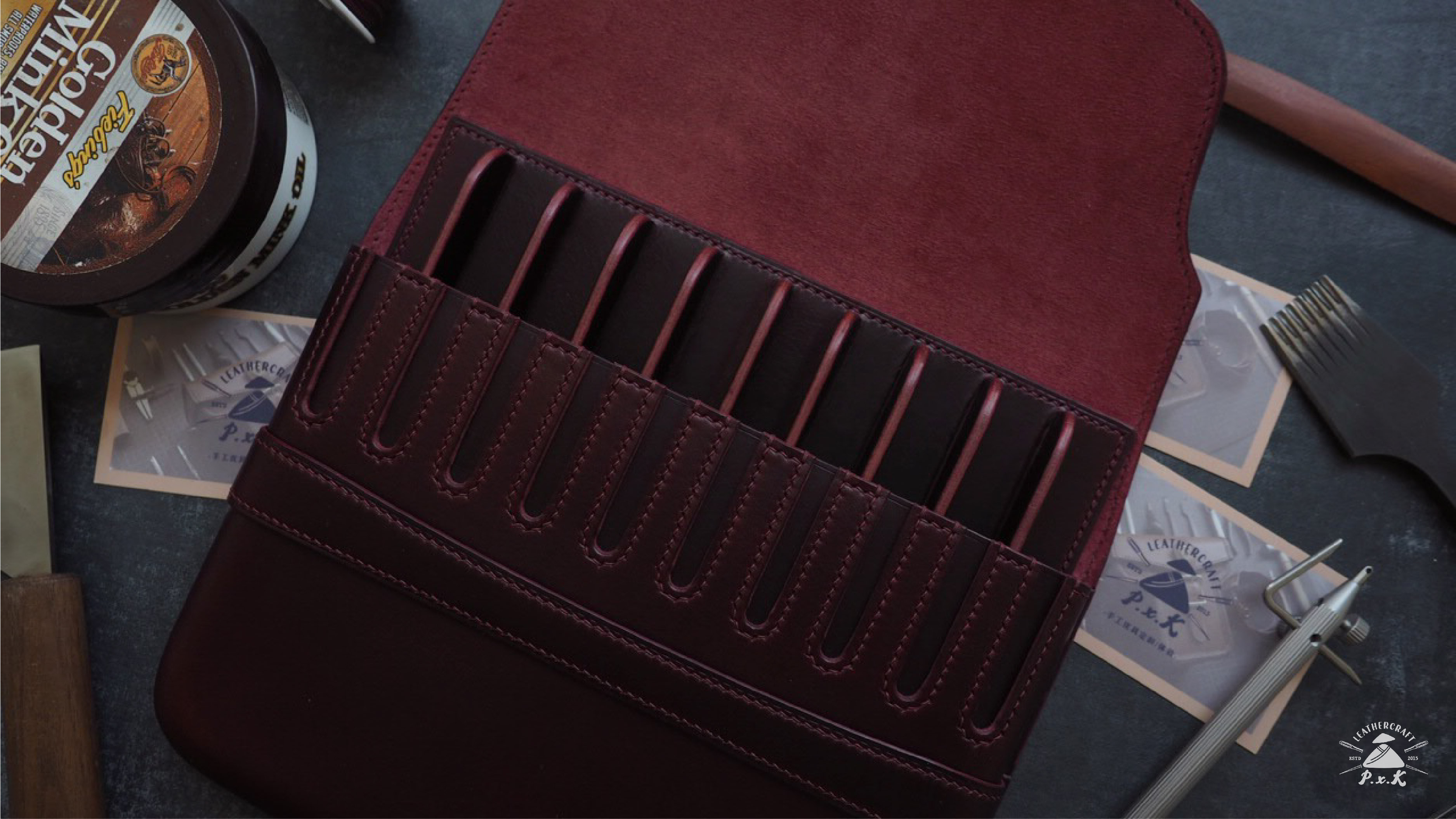 10本挿し万年筆ケース 名入れ可 カラーが選べる カスタムエングレーブドギフト