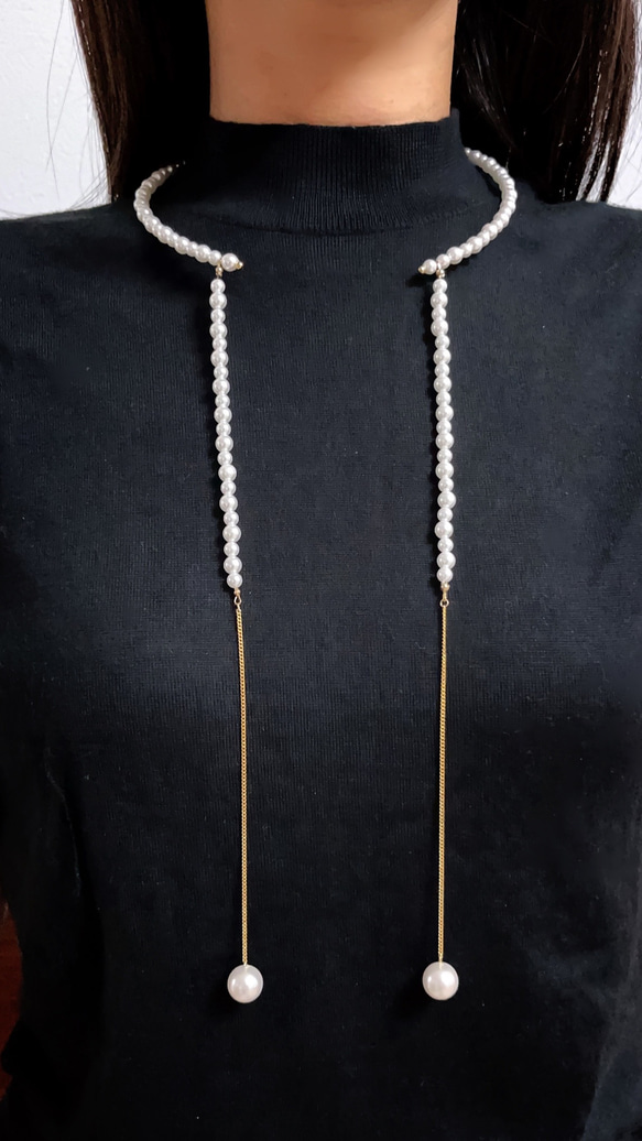 Pearl choker necklace style2 4枚目の画像